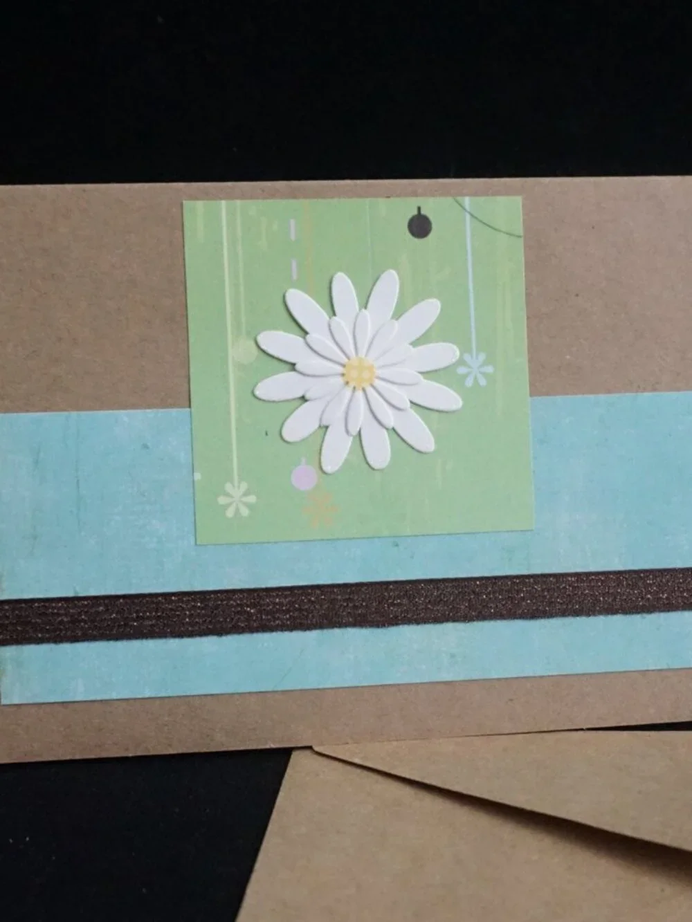 Set of 3 Kraft Happy Birthday Handmade Greeting Note Cards Green, Blue, and Teal